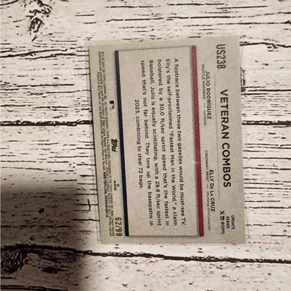 2024 Topps Update Veteran Combos JULIO RODRIGUEZ ELLY DE LA CRUZ /99 #US238 - Picture 2 of 3